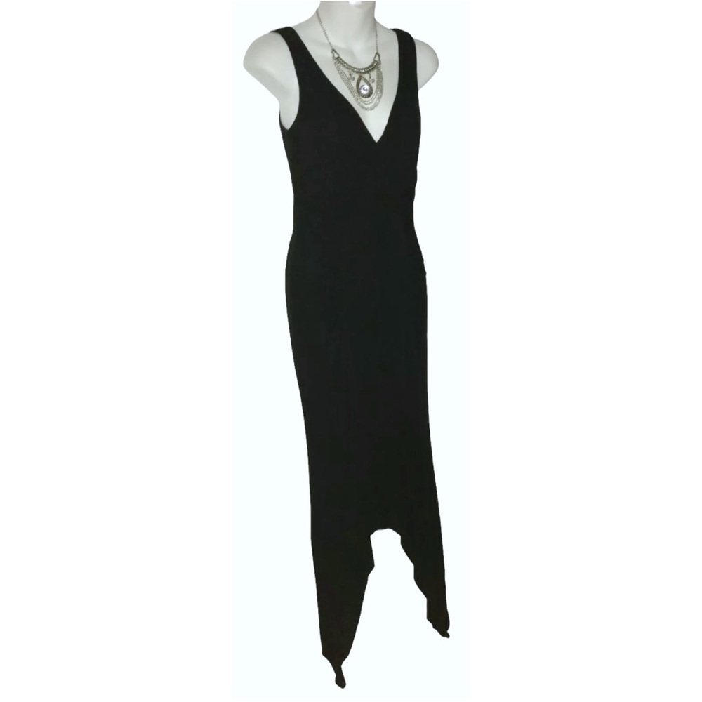 David Meister Dress Handkerchief Black Stevie Nicks Goth Witchy ALT Whimsygoth - Picture 3 of 11